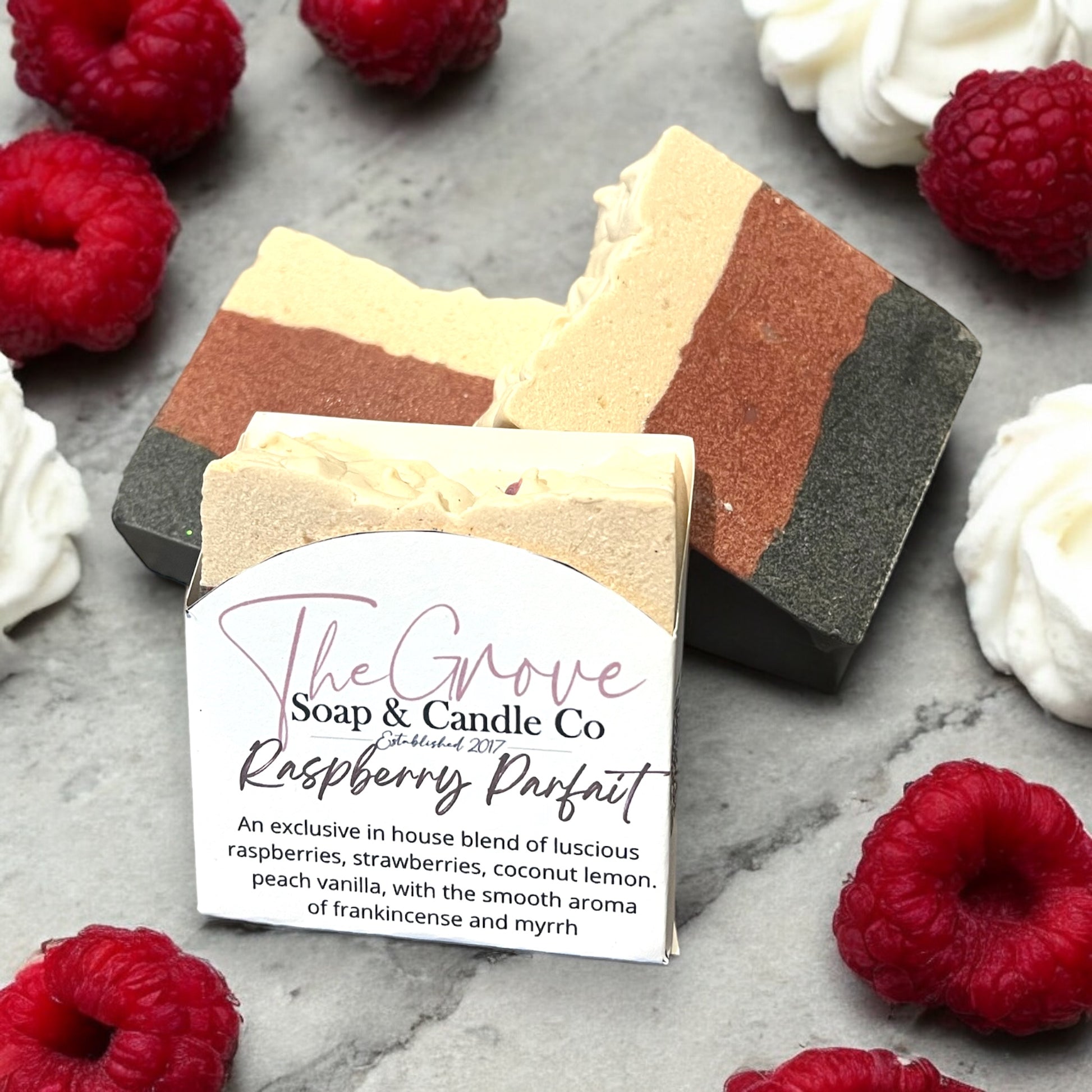 Raspberry Parfait Goat Milk Soap-Luxury bar soap