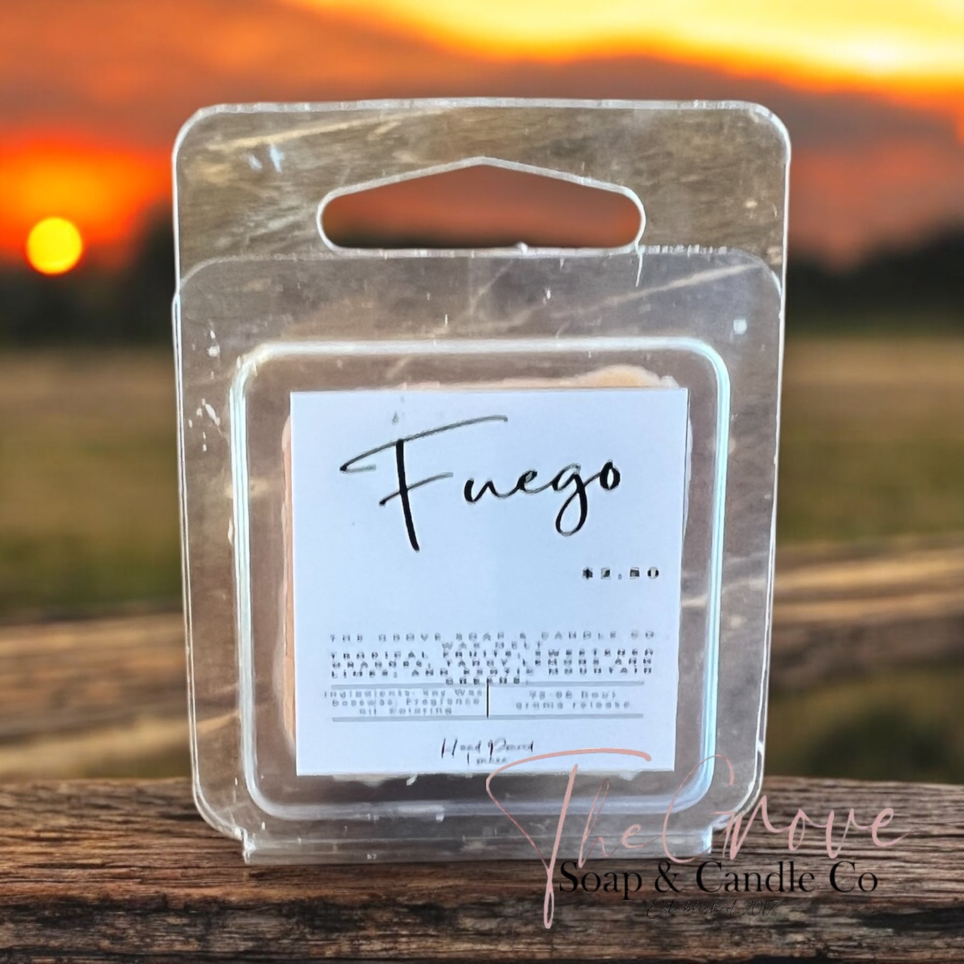 Fuego Wax Melts – Tropical Citrus Soy & Beeswax Blend, 2.5 oz Clamshell