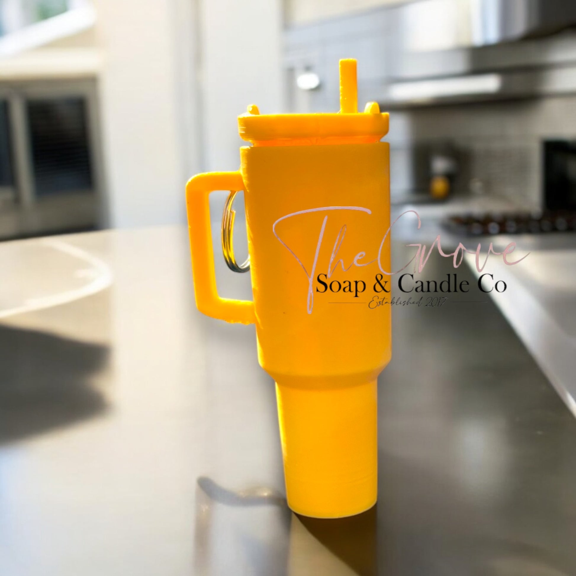 Mini tumbler lip balm holder keychain