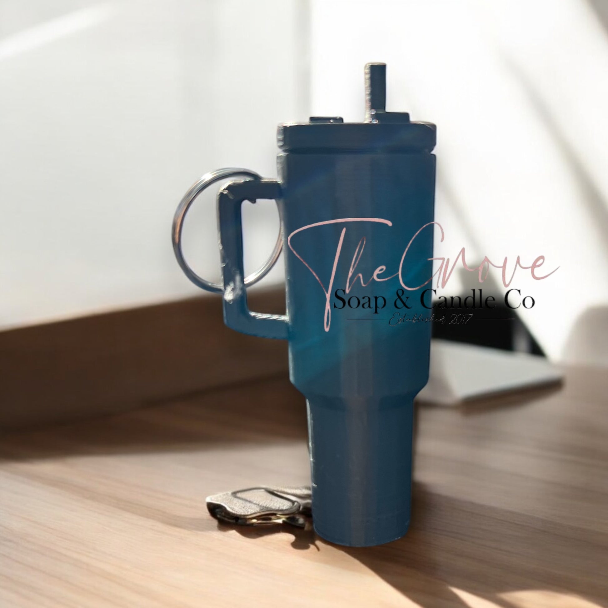 Mini tumbler lip balm holder keychain