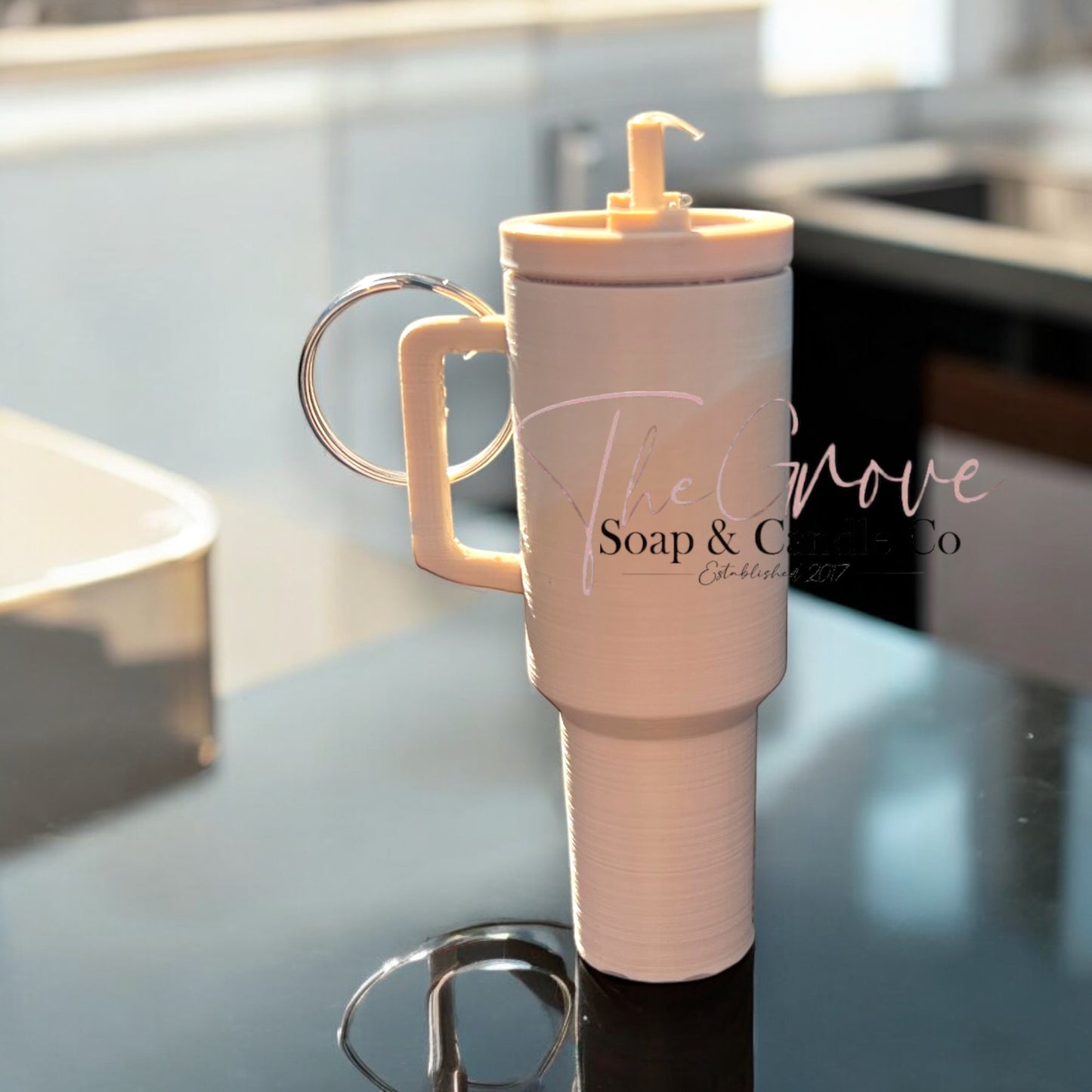 Mini tumbler lip balm holder keychain