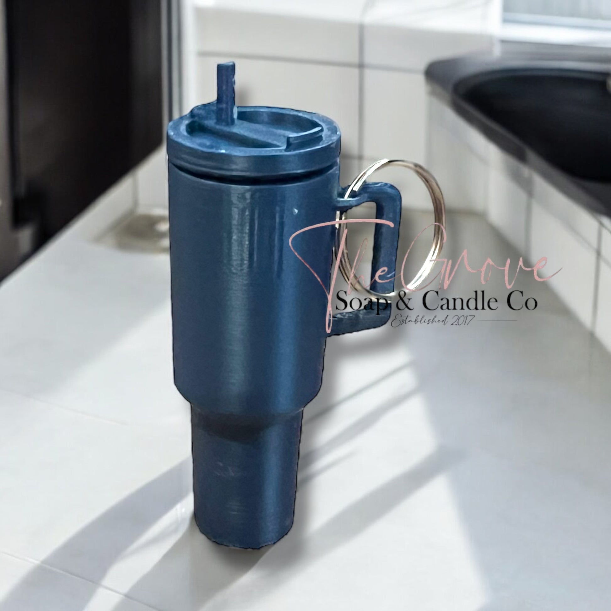 Mini tumbler lip balm holder keychain