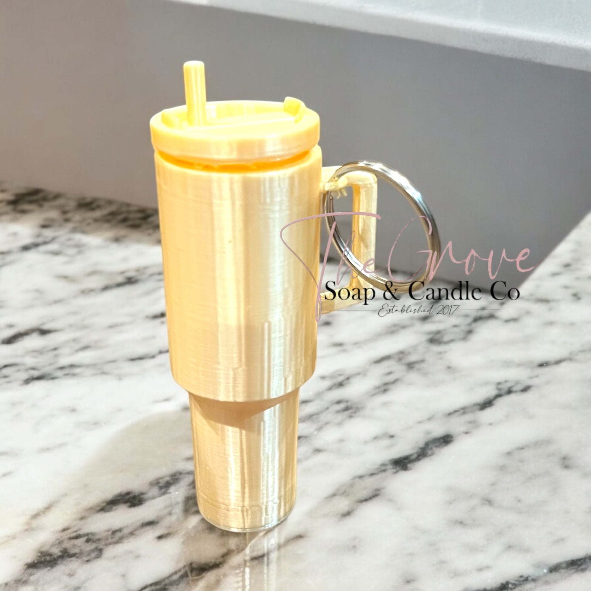 Mini tumbler lip balm holder keychain