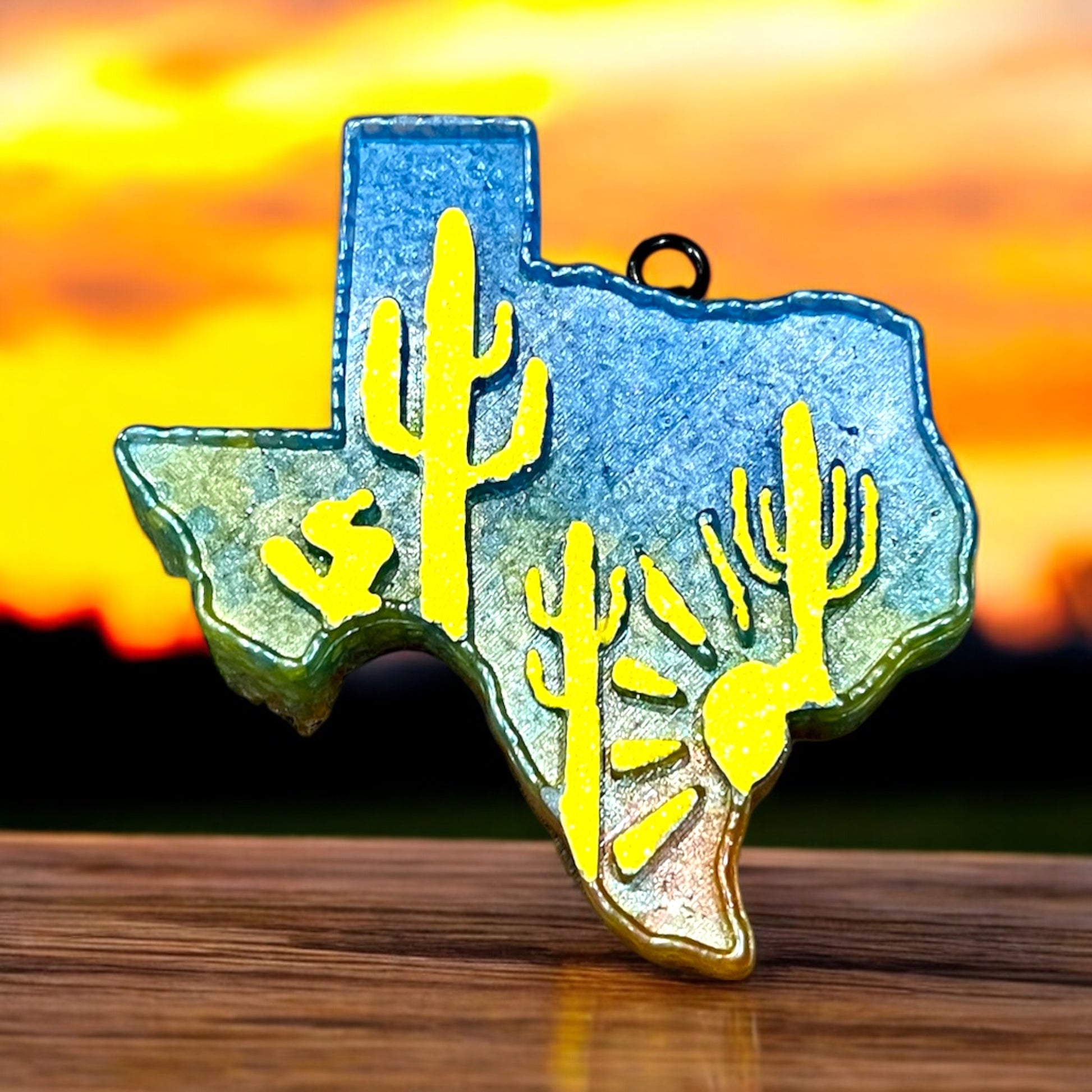 Texas Sunset Car Freshie- Glittered state aroma beads