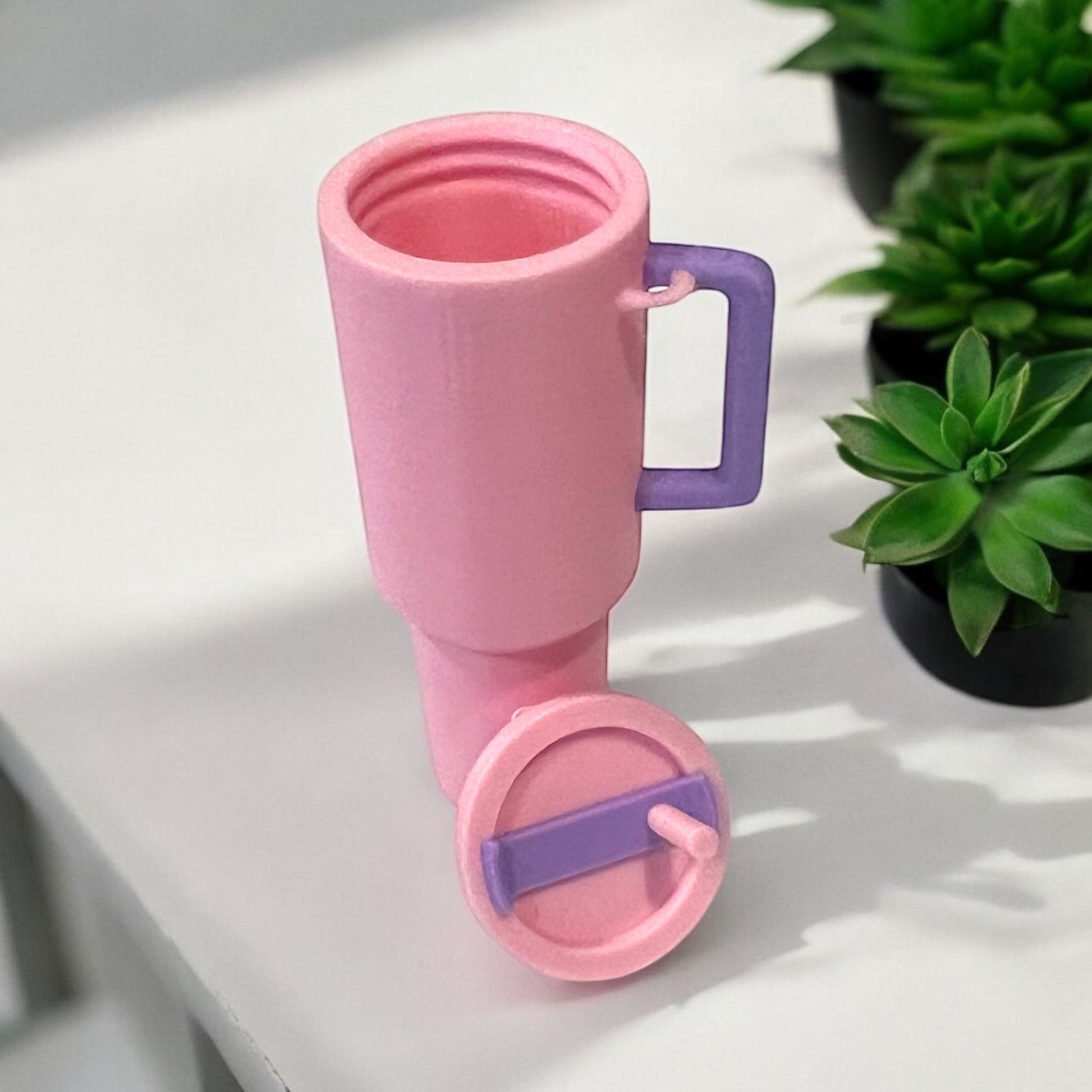 Mini tumbler lip balm holder keychain