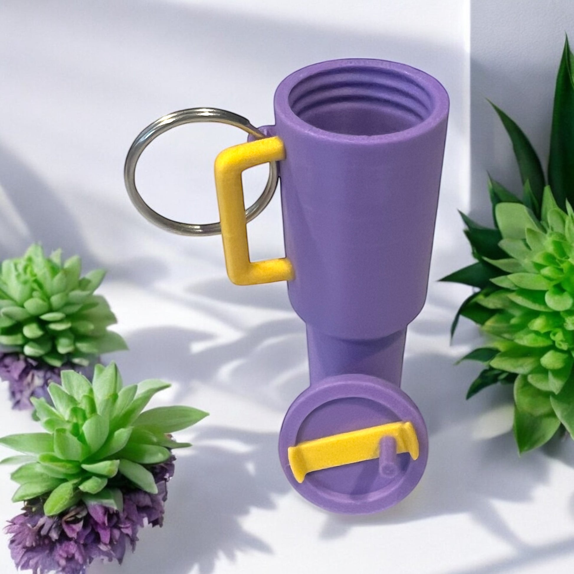 Mini tumbler lip balm holder keychain