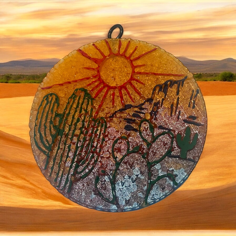 Desert Sunrise Car Freshie- Glittered vehicle decor