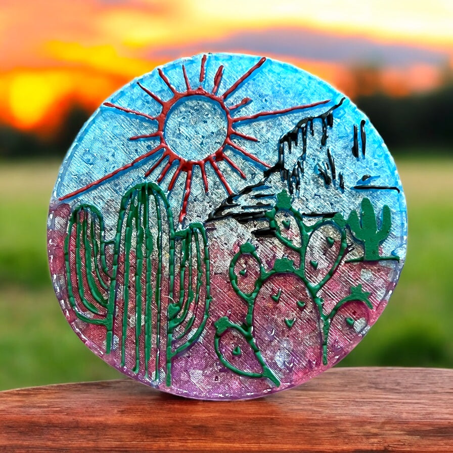 Desert Sunrise Car Freshie- Glittered vehicle decor