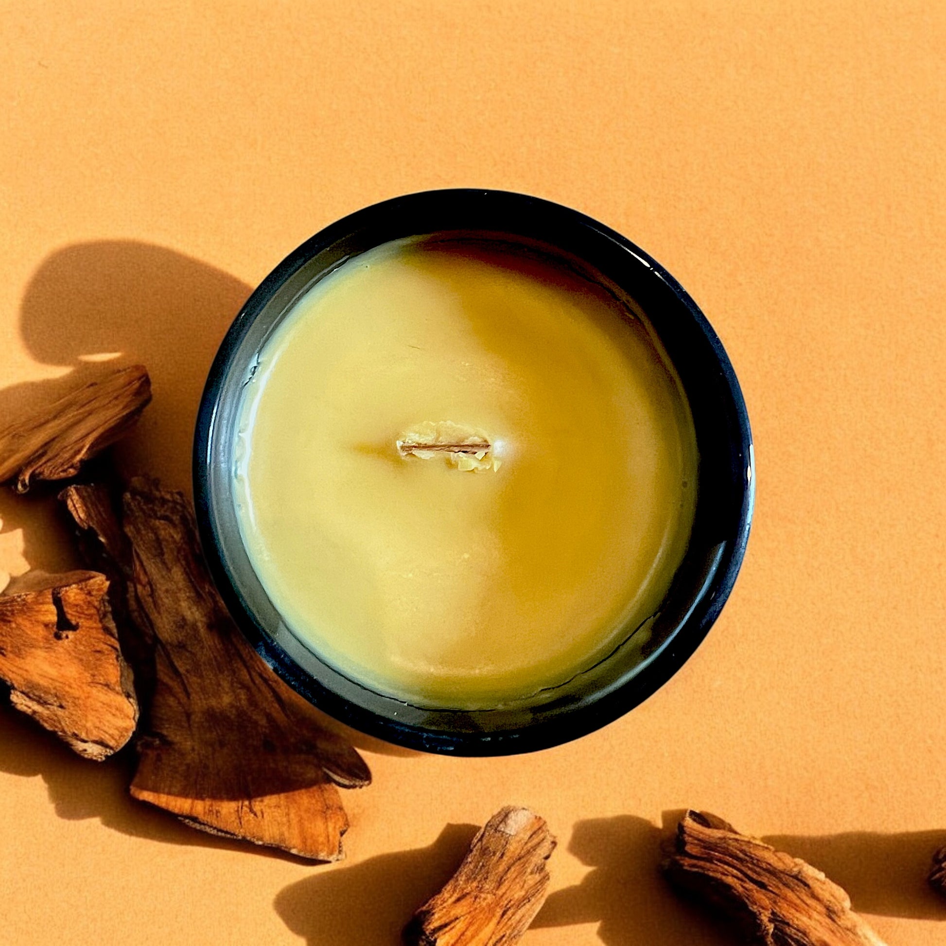 Desert Camo Scented Candle – 11oz Black Ceramic with Wooden Wick – Mahogany, Teakwood, Sugared Pear & Spice – Coconut Paraffin Wax