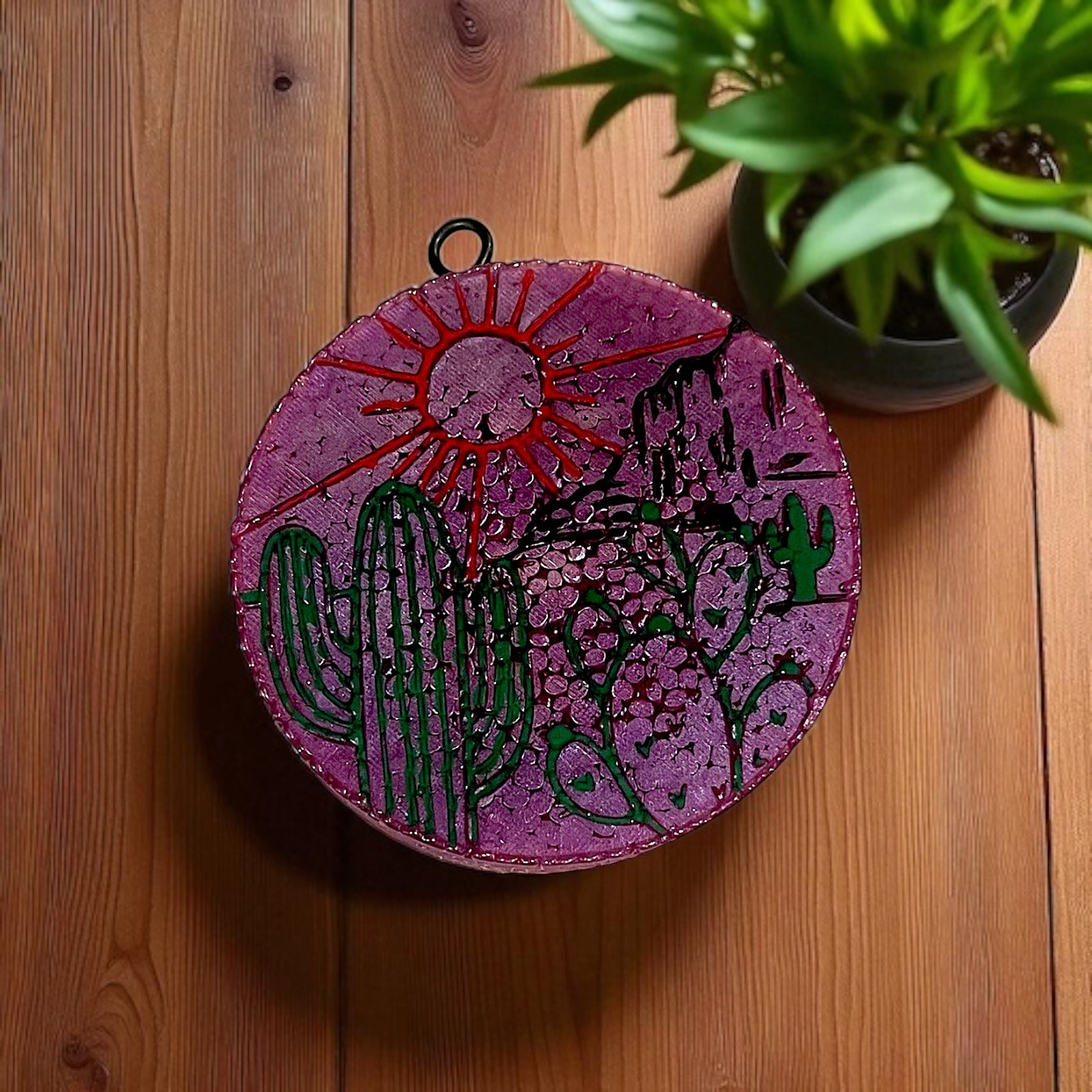 Desert Sunrise Car Freshie- Glittered vehicle decor