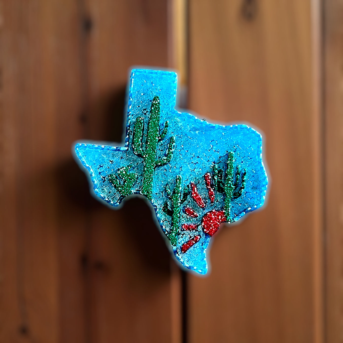 Texas Sunset Car Freshie- Glittered state aroma beads