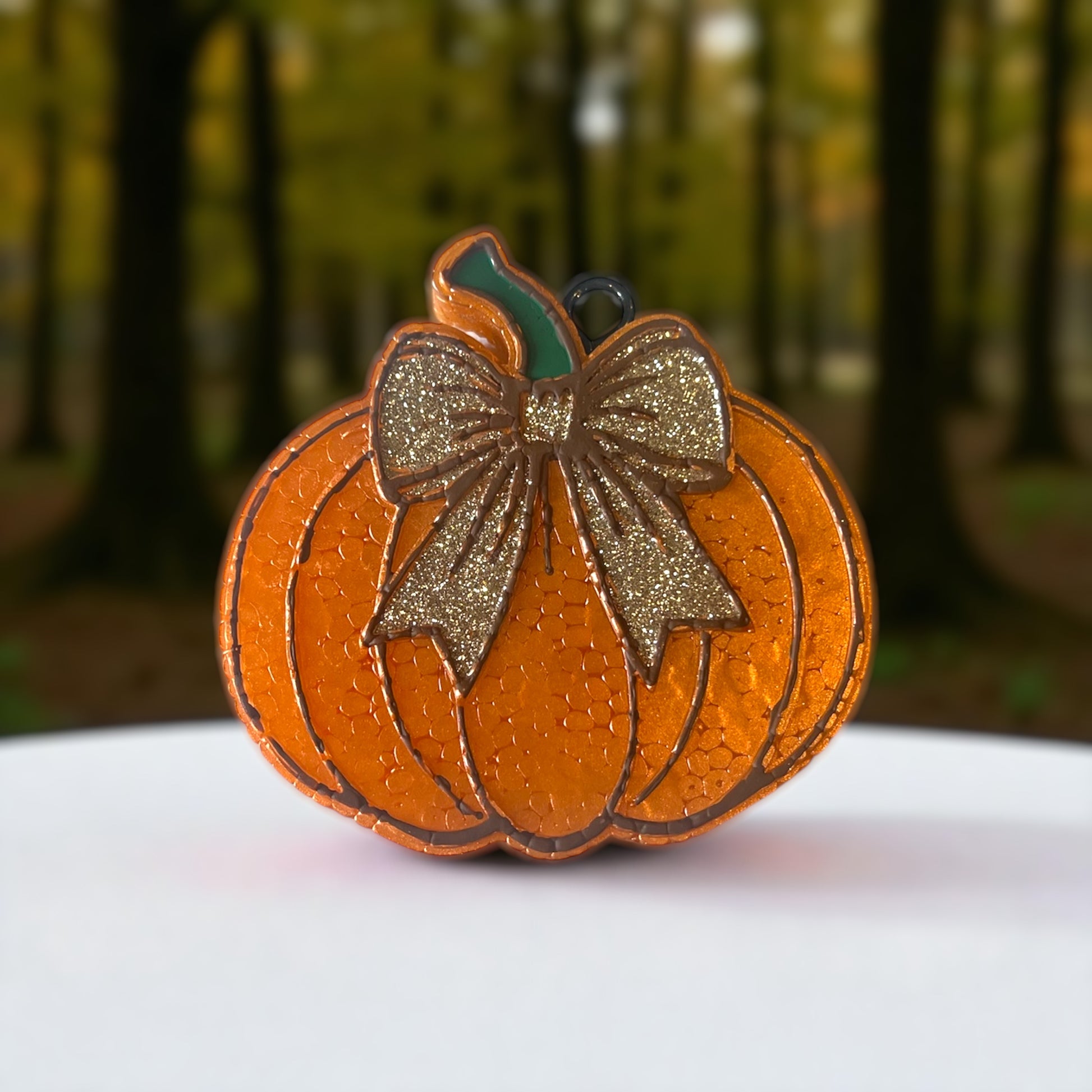 Bowtiful Pumpkin Car Freshie – Rustic Fall Farmhouse Scented Décor