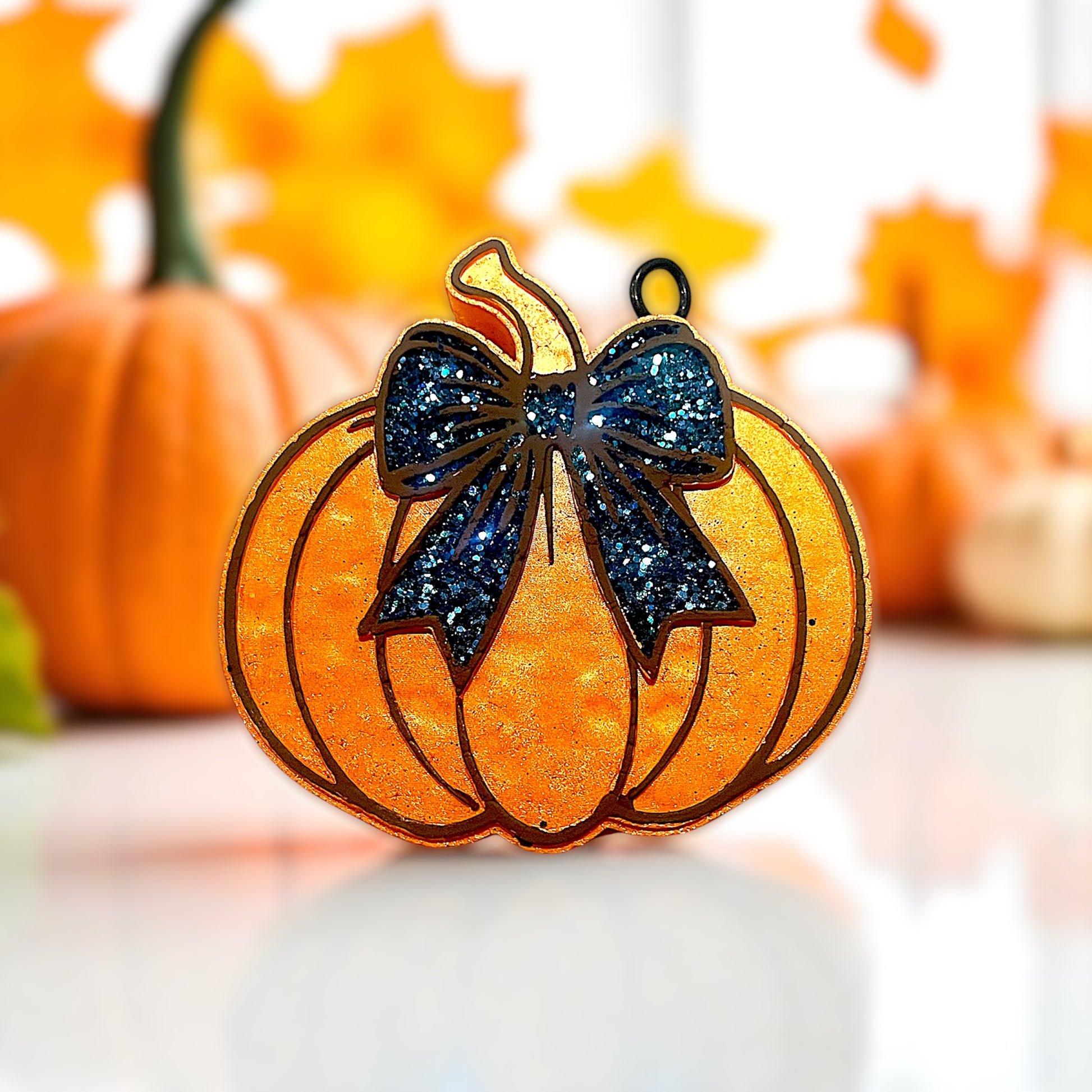 Bowtiful Pumpkin Car Freshie – Rustic Fall Farmhouse Scented Décor