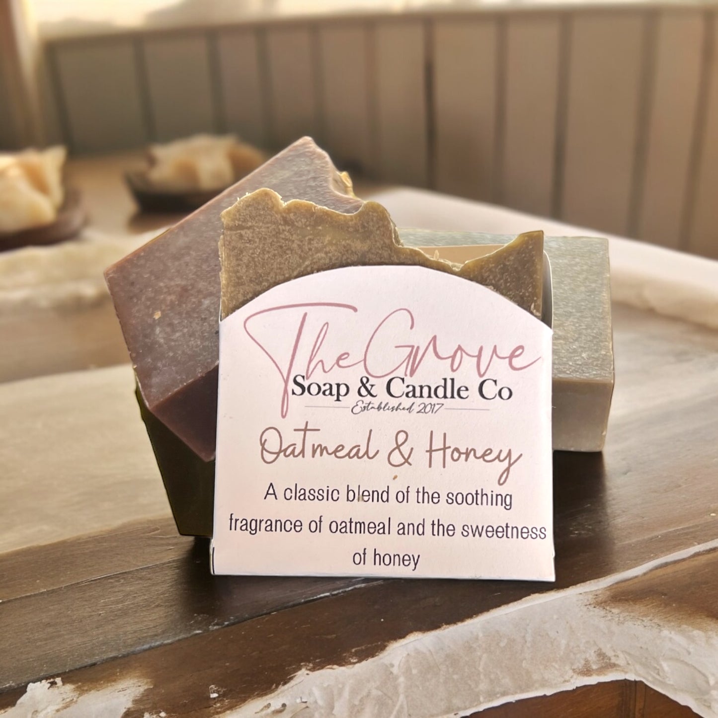 Oatmeal & Honey Goat Milk Soap, Luxury hand poured bar soap