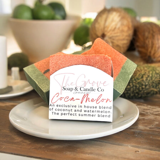 Coca-Melon Goat Milk Soap-Luxury Olive oil hand crafted bar soap