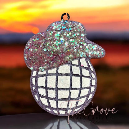 Disco Cowboy Car Freshie-western cowboy hat car decor-glittered disco ball mirror aroma