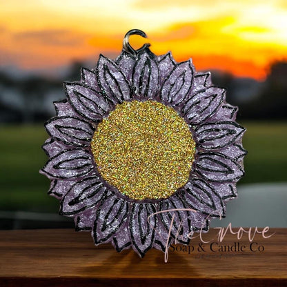 Summer Sunflower Car Freshie-scented glittered aroma beads