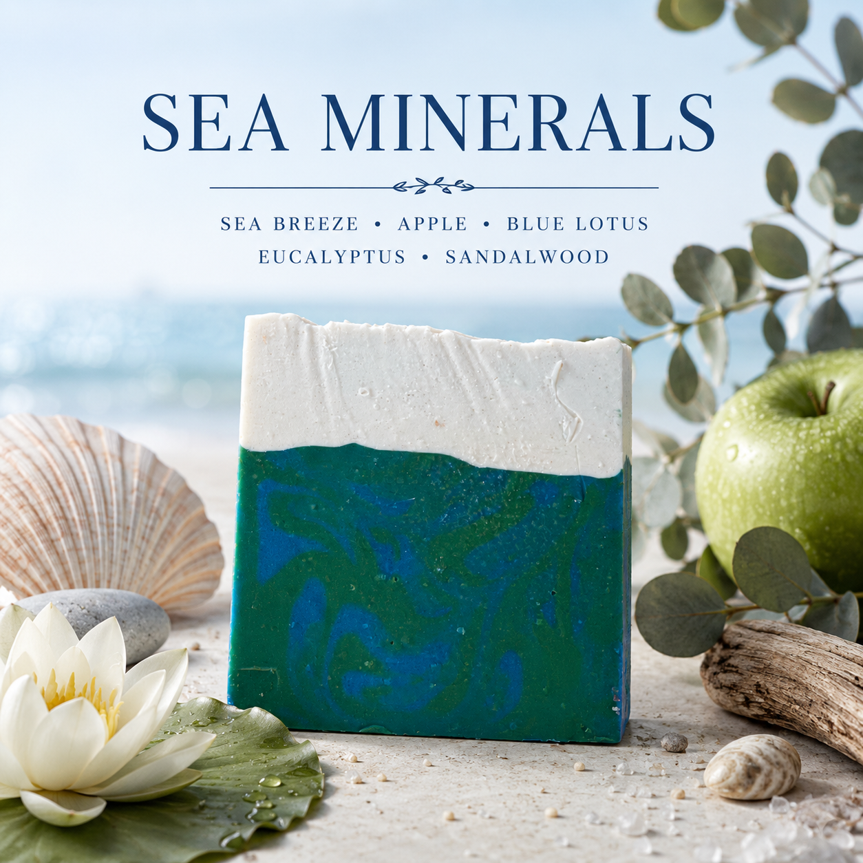 Sea Minerals Goat Milk Soap - Handcrafted Luxury Cold Process Soap with Natural Benefits