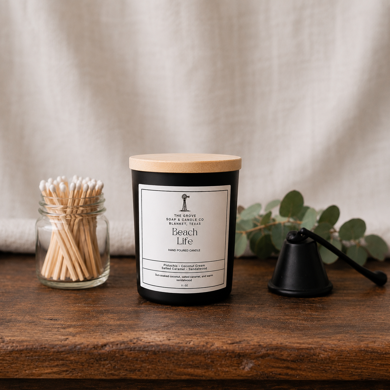 Beach Life Candle – 11 oz | Sweet Coconut, Pistachio & Sandalwood Scent