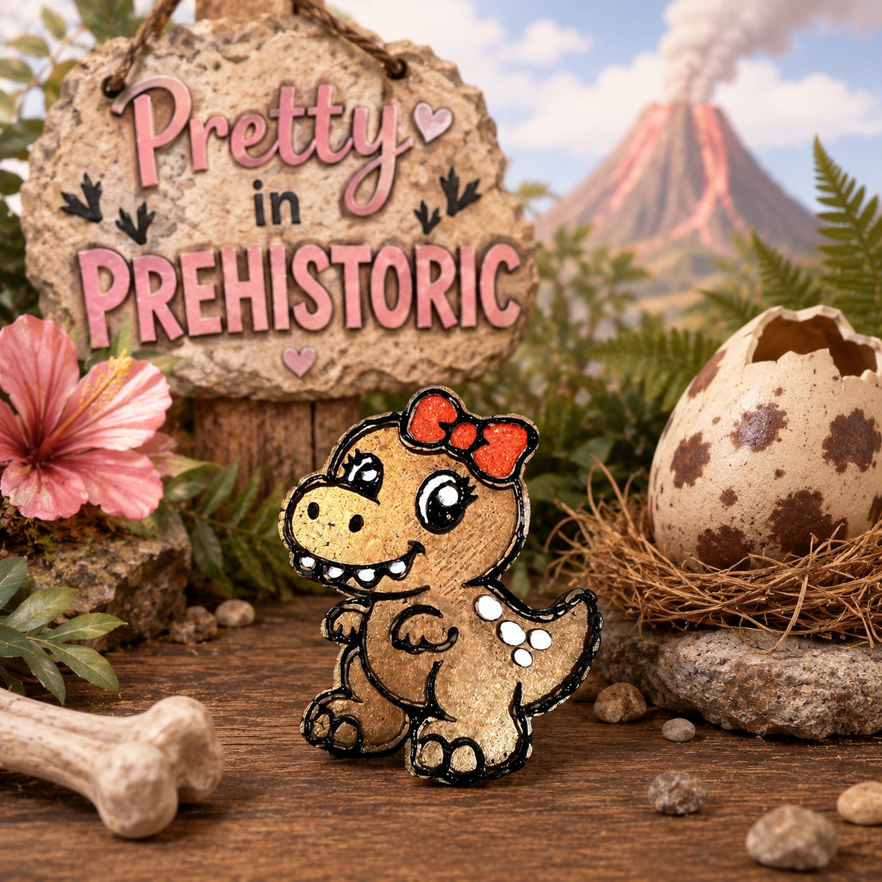 Pretty in Prehistoric Dinosaur Car Freshie