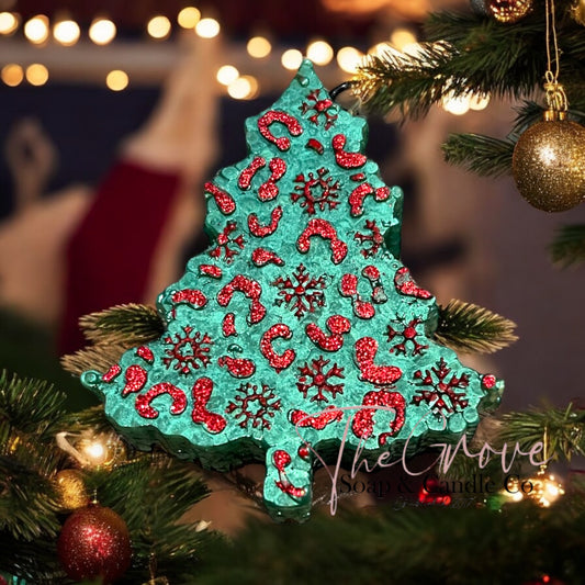 Shimmer Snowflake Christmas Car Freshie Tree