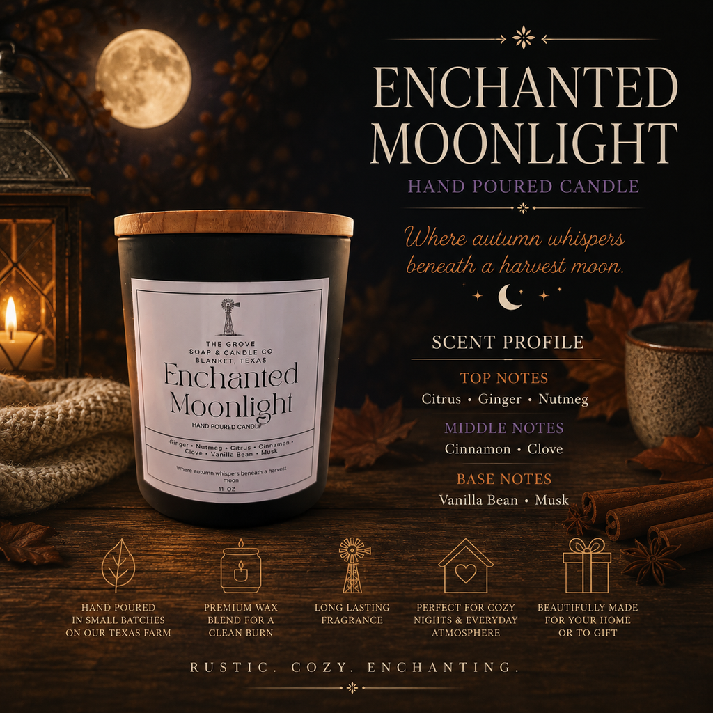 Enchanted Moonlight Hand Poured Candle for Relaxation and Ambiance