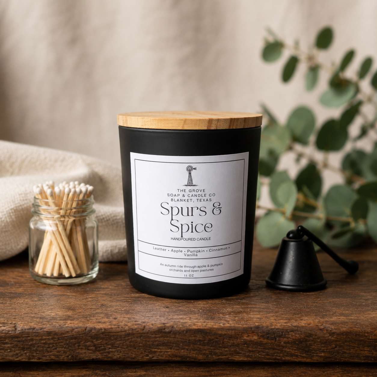 Spurs & Spice – Hand-Poured Rustic Candle