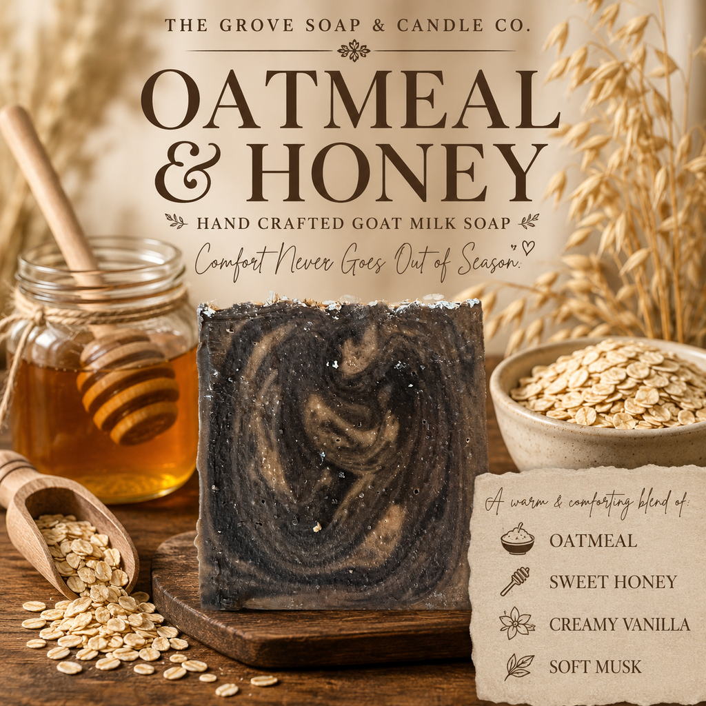 Oatmeal Honey Goat Milk Soap - Handcrafted Cold Processed Soap for Nourished Skin