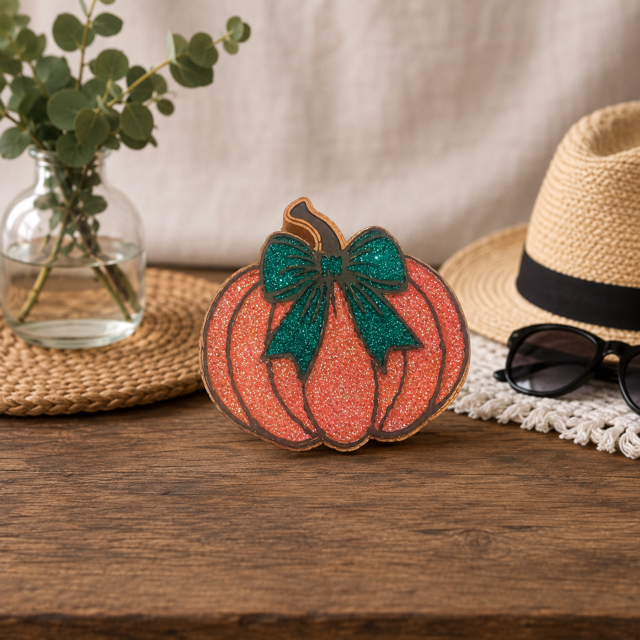 Bowtiful Pumpkin Car Freshie – Rustic Fall Farmhouse Scented Décor