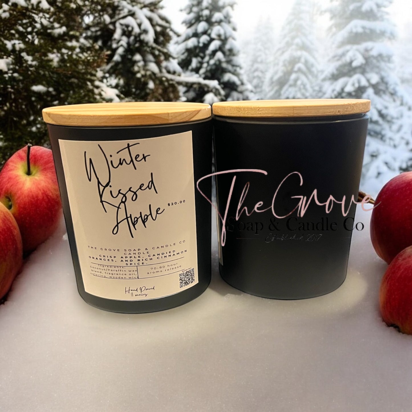 Winter Kissed Apple Candle