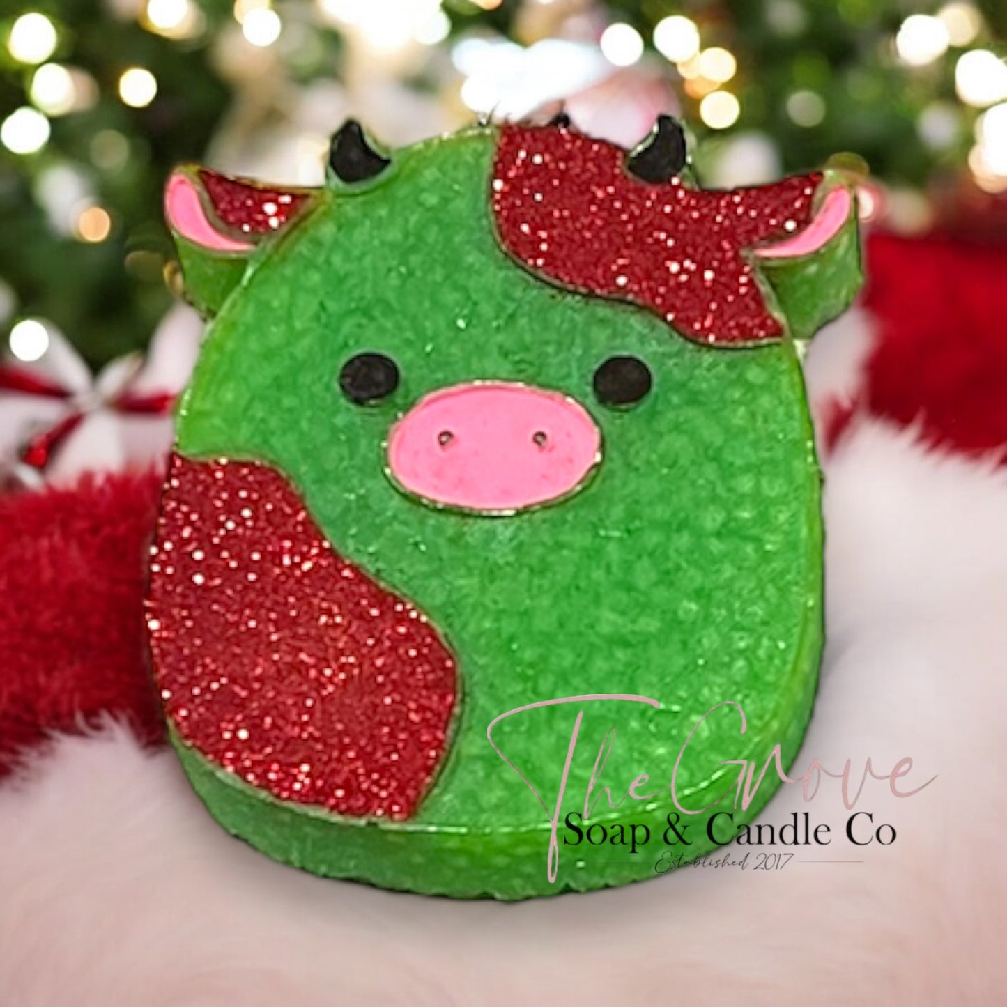 Sammy the squish car freshie-glitter cow/pig vehicle aroma beads