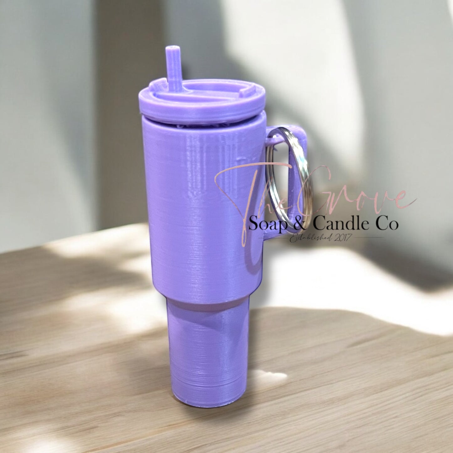 Mini tumbler lip balm holder keychain