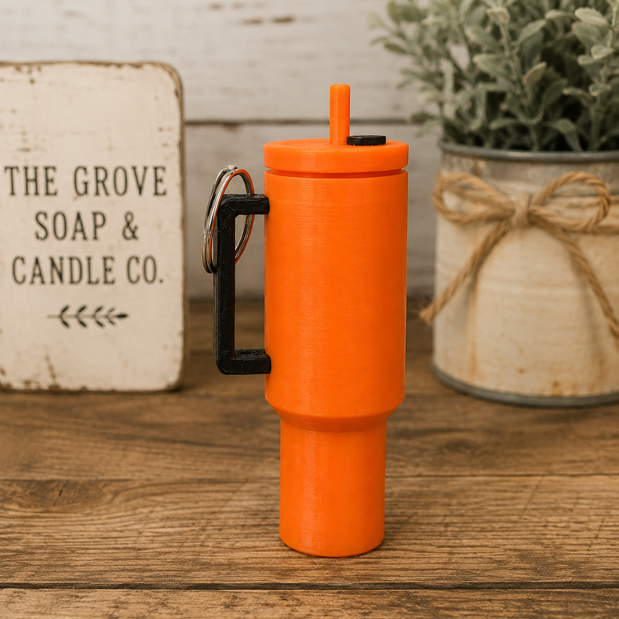 Mini tumbler lip balm holder keychain