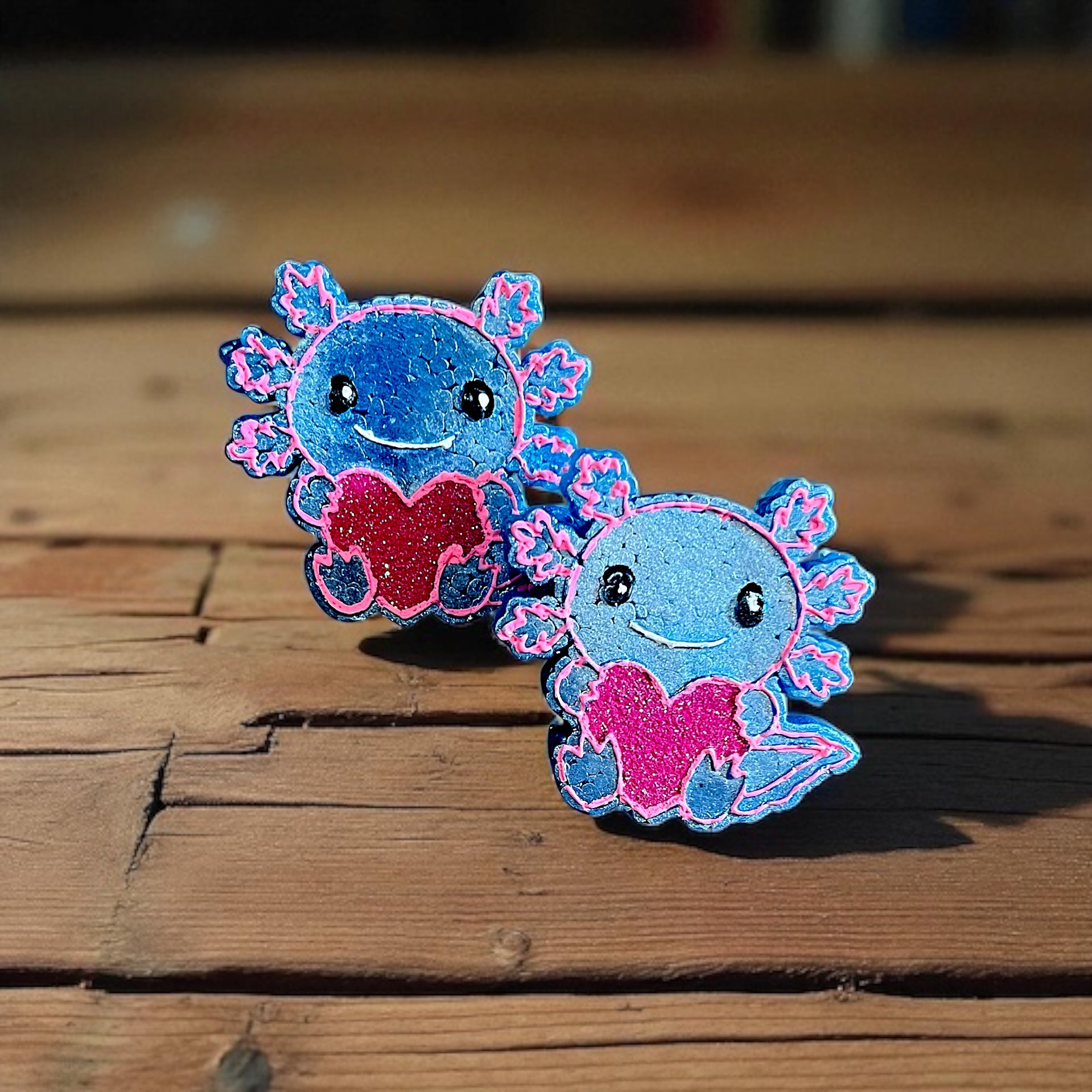 Love You Lotl – Axolotl Heart Vent Clips | Hand Painted Farmhouse Car Freshie