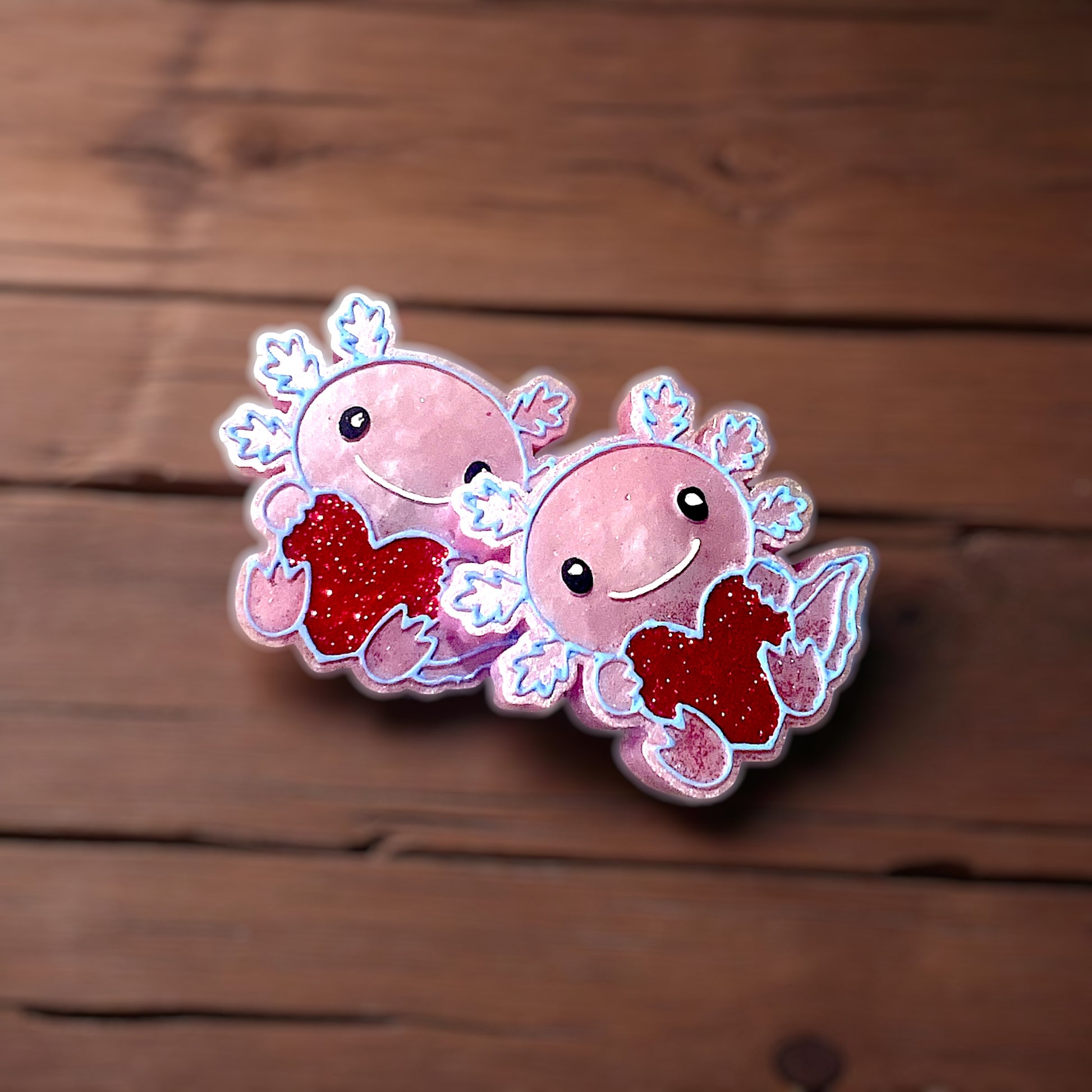 Love You Lotl – Axolotl Heart Vent Clips | Hand Painted Farmhouse Car Freshie
