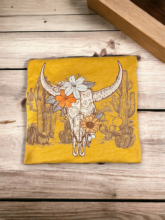 Natural bull head T-shirt