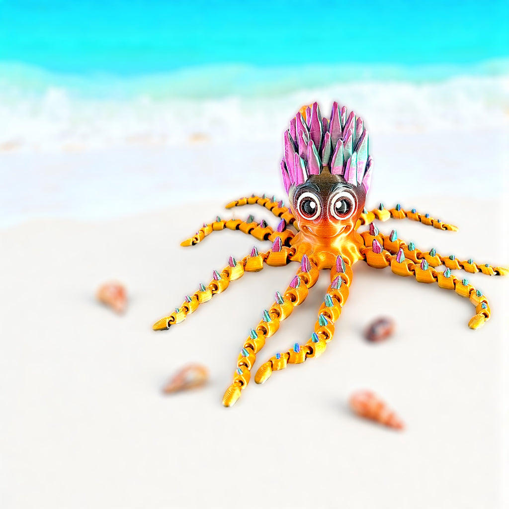 🐙 Articulated 3D Printed Octopus – Playful, Colorful, and Fully Poseable