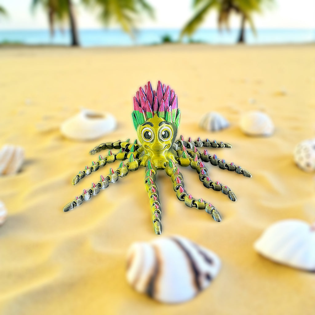 🐙 Articulated 3D Printed Octopus – Playful, Colorful, and Fully Poseable