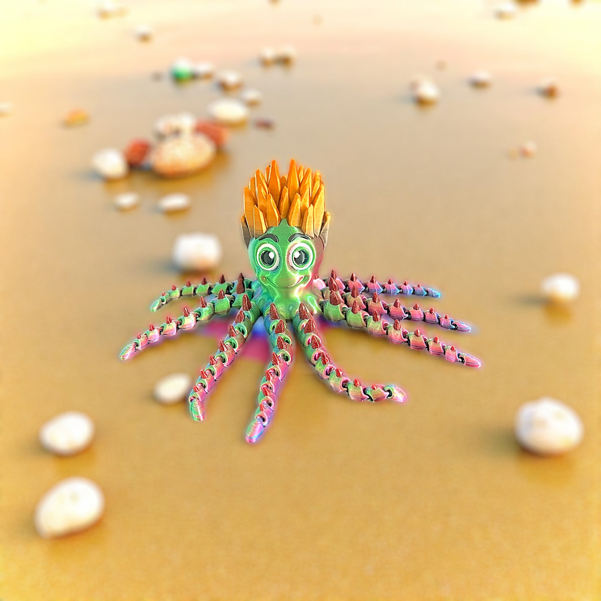 🐙 Articulated 3D Printed Octopus – Playful, Colorful, and Fully Poseable